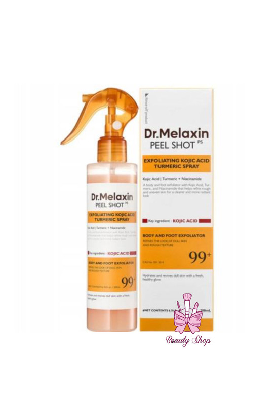 اسپری لایه بردار روشن کننده آرنج, زانو, زیر بغل, ران و کف پا دکتر ملاکسین Dr.Melaxin مدل Peel Shot حجم 200 میل
