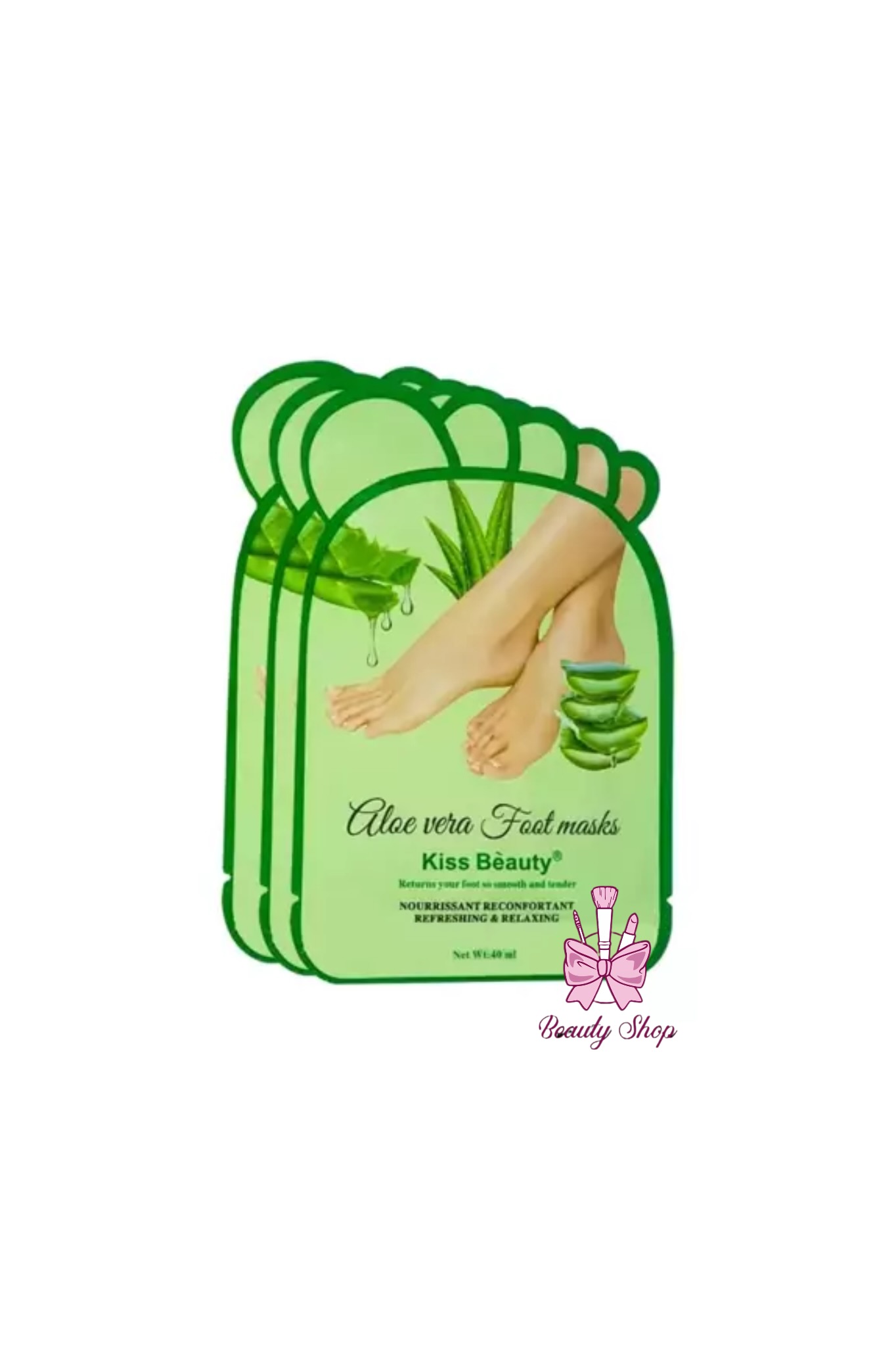ماسک ورقه ای پا کیس بیوتی Kiss Beauty آلوئه ورا